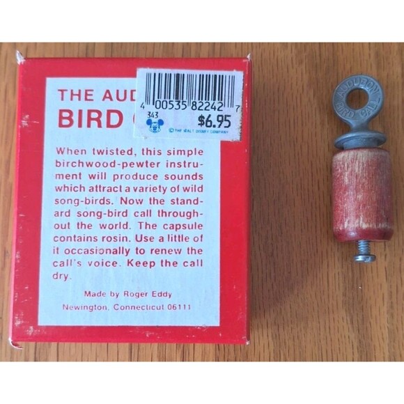 Vintage 2 Audubon Birchwood Pewter Bird Calls Made By Roger Eddy USA - Picture 2 of 6